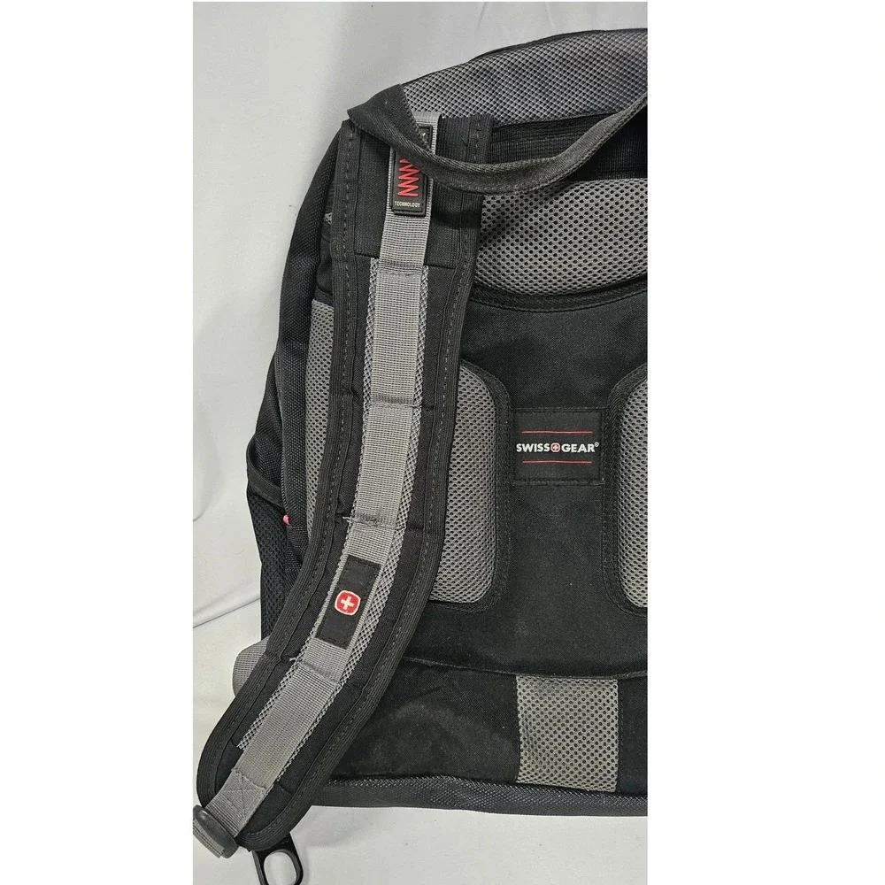 SwissGear ScanSmart Laptop Backpack Black Gray Travel School Bag Heavy Duty